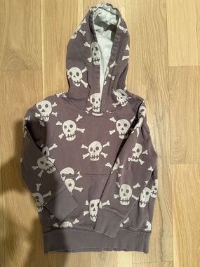 Mini Boden cutest Skull Print Hoodie - Gray